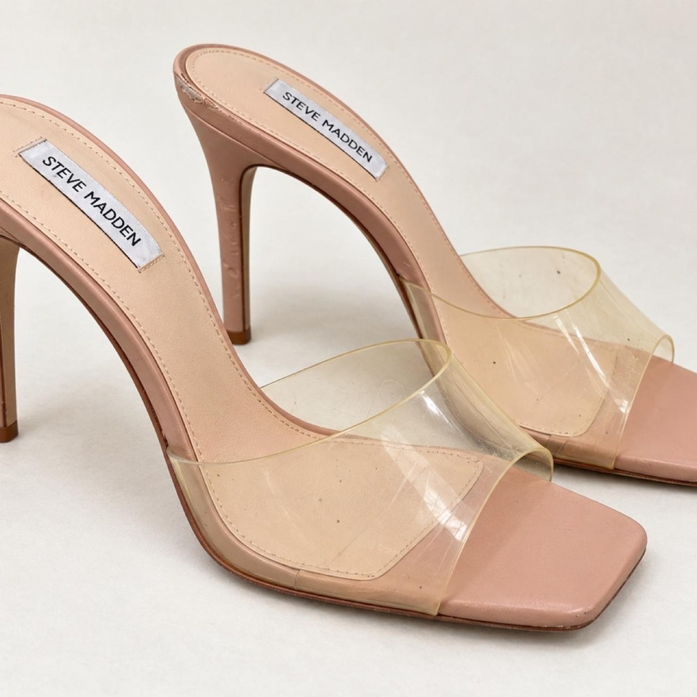Steve Madden Signal Clear Mule Heels — Size 9.5